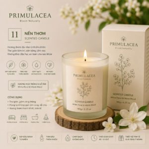 Primulacea Scented Candle – White Floral & Warm Wood